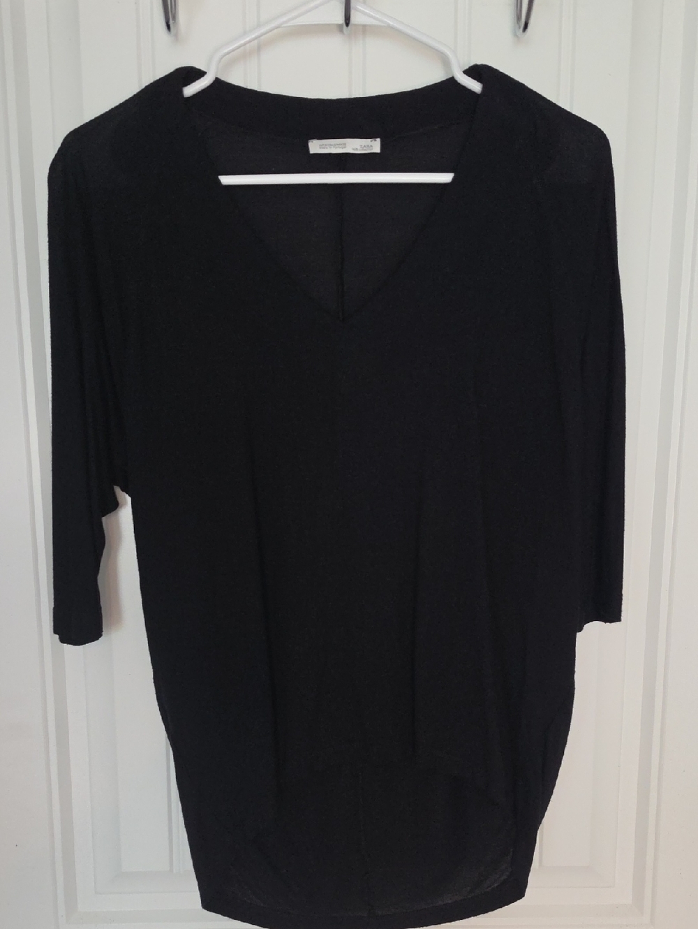 Zara Black V-Neck High Low Tunic